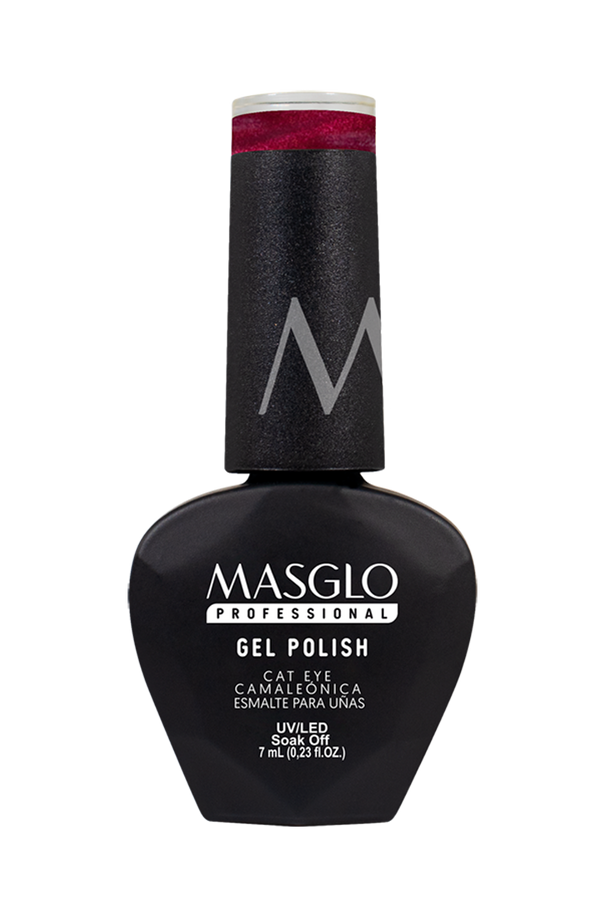 CAMALEONICA - ESMALTE SEMIPERMANENTE MASGLO PROFESSIONAL GEL POLISH 7 ML PERLADO EFECTO CAT EYE- GAMA ROJO