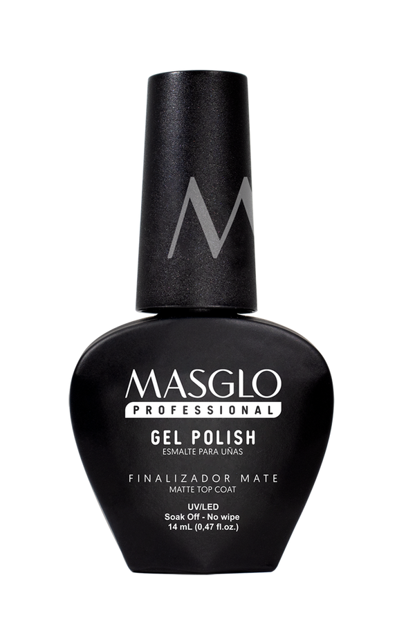 FINALIZADOR MATE - BRILLO SEMIPERMANENTE MASGLO PROFESSIONAL GEL POLISH 14 ML TRASLÚCIDO