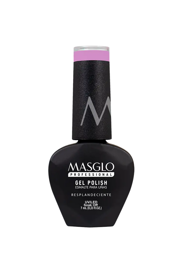 RESPLANDECIENTE - ESMALTE SEMIPERMANENTE MASGLO PROFESSIONAL GEL POLISH 7 ML TRASLÚCIDO - GAMA MORADO