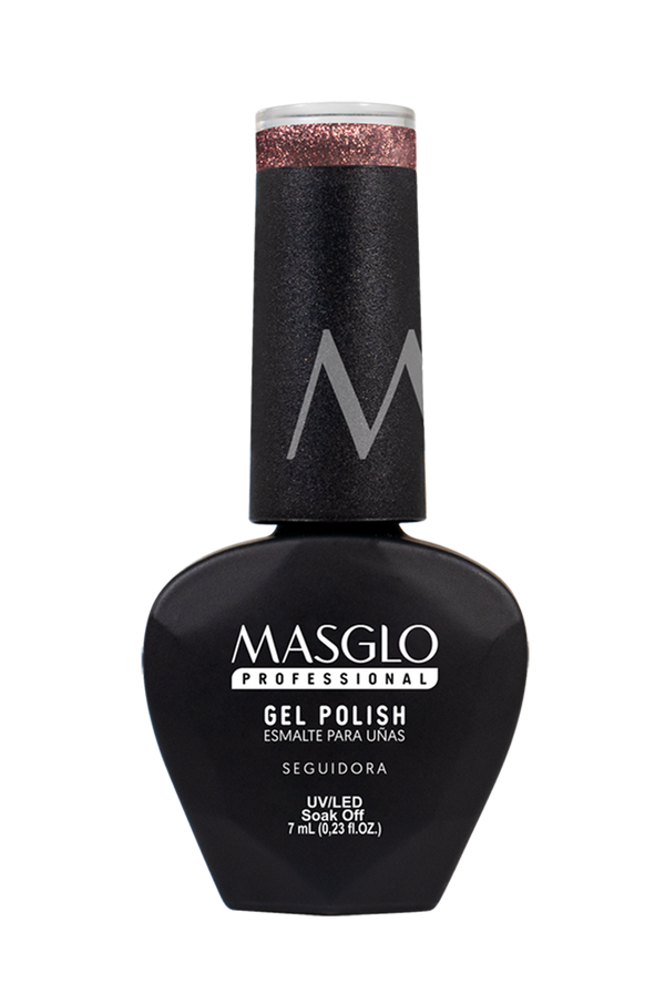 SEGUIDORA - ESMALTE SEMIPERMANENTE MASGLO PROFESSIONAL GEL POLISH 7 ML EFECTO METALIZADO PERLADO - GAMA ROSADO