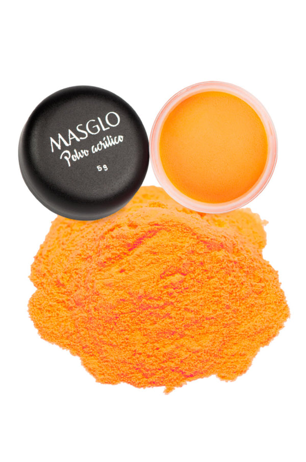 POLVO ACRILICO MASGLO NEON NARANJA 5 G